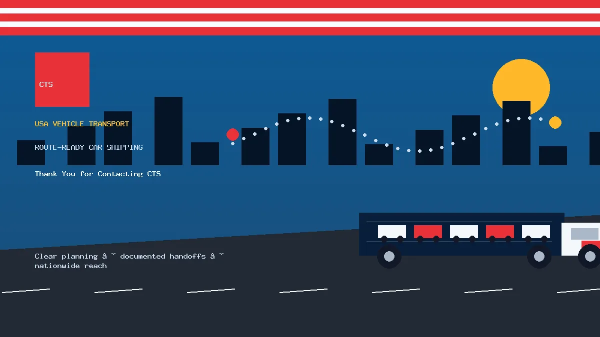 Thank You for Contacting CTS USA car transport visual
