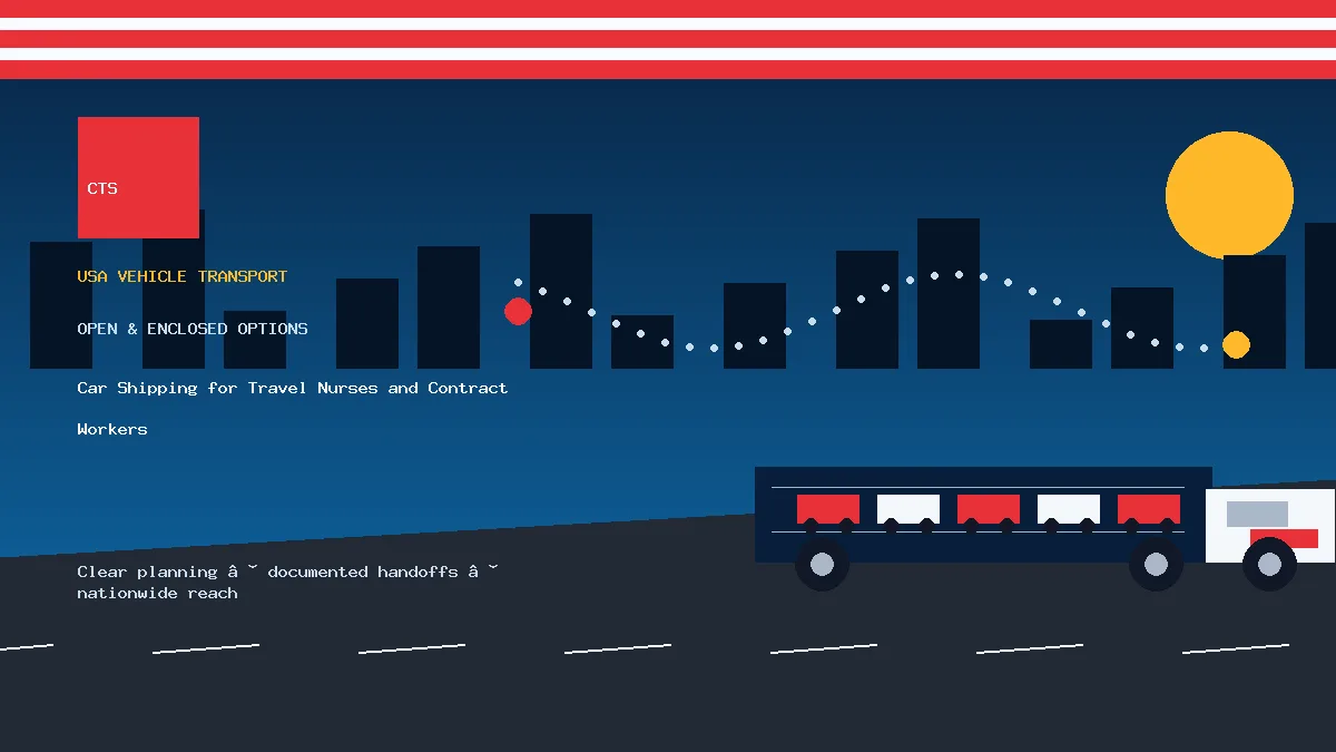 travel nurse car shipping transport equipment visual
