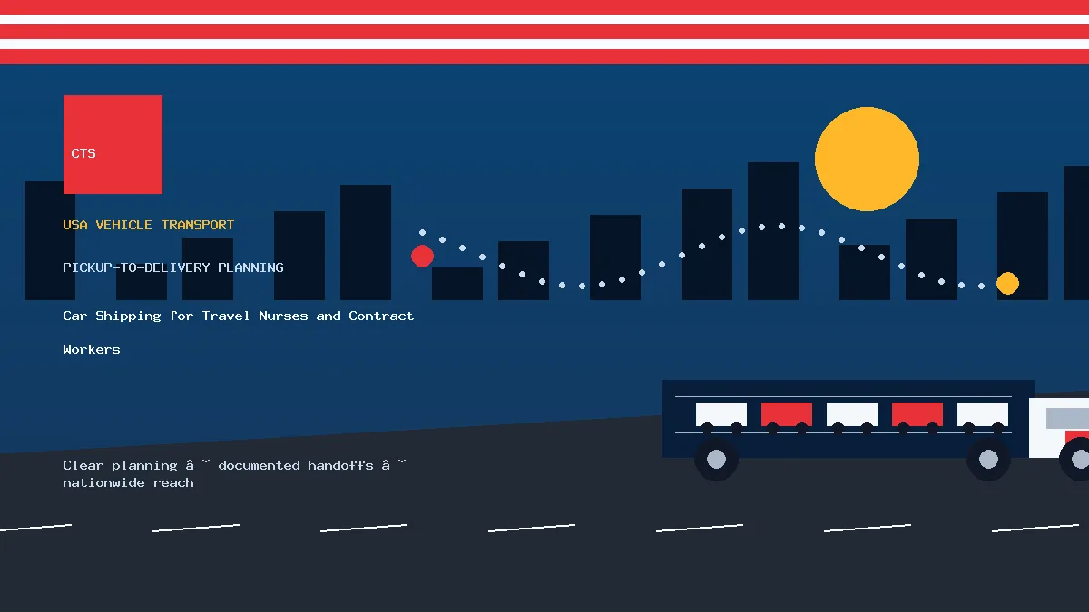travel nurse car shipping pickup and delivery visual