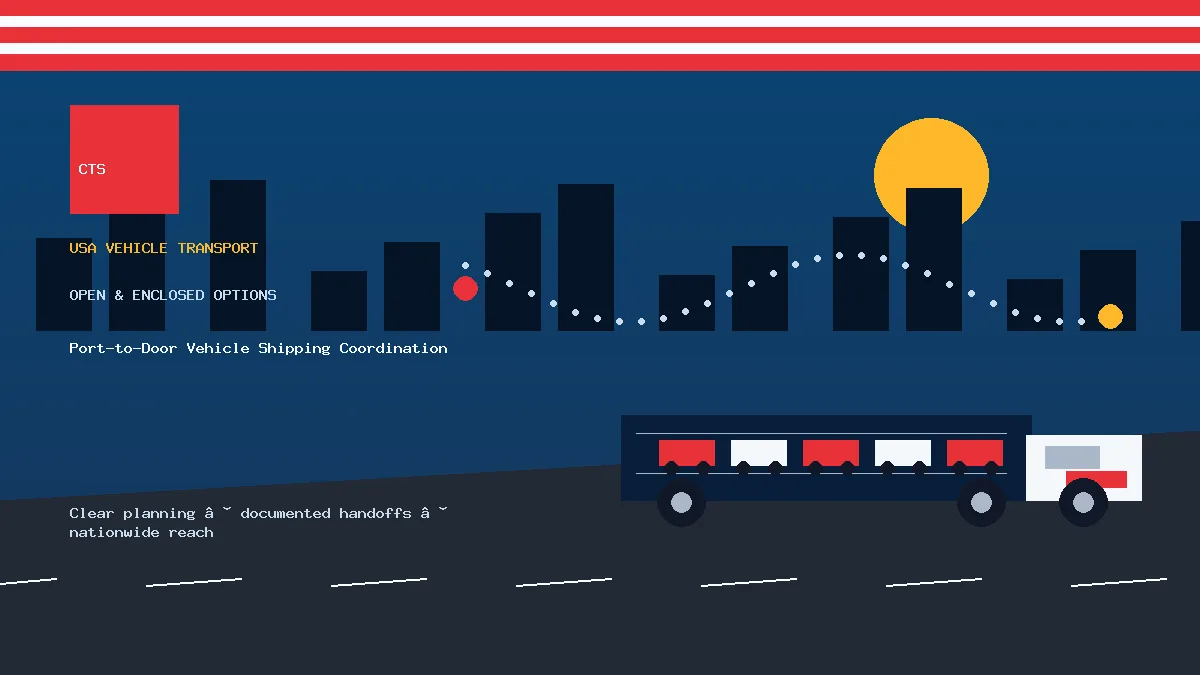 port to door vehicle shipping transport equipment visual