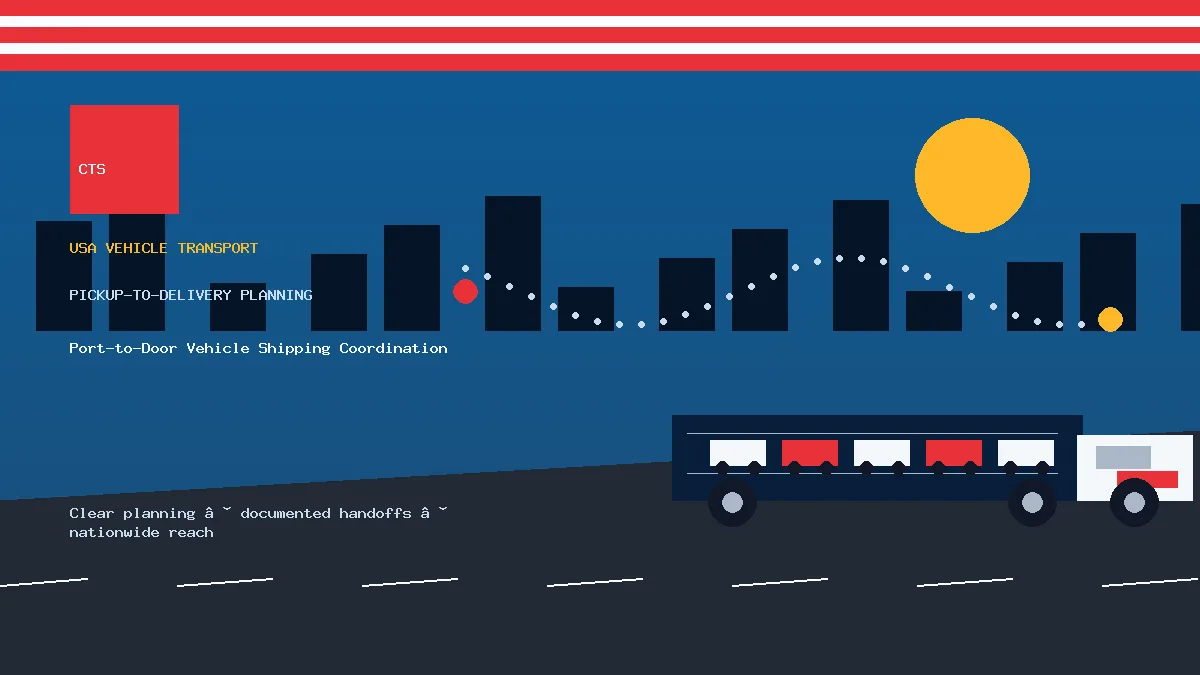 port to door vehicle shipping pickup and delivery visual