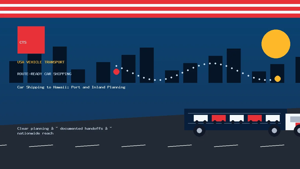 Car Shipping to Hawaii: Port and Inland Planning