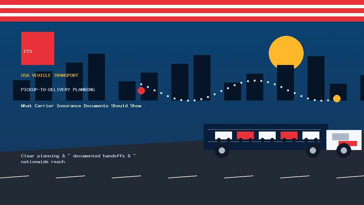 auto carrier insurance documents pickup and delivery visual