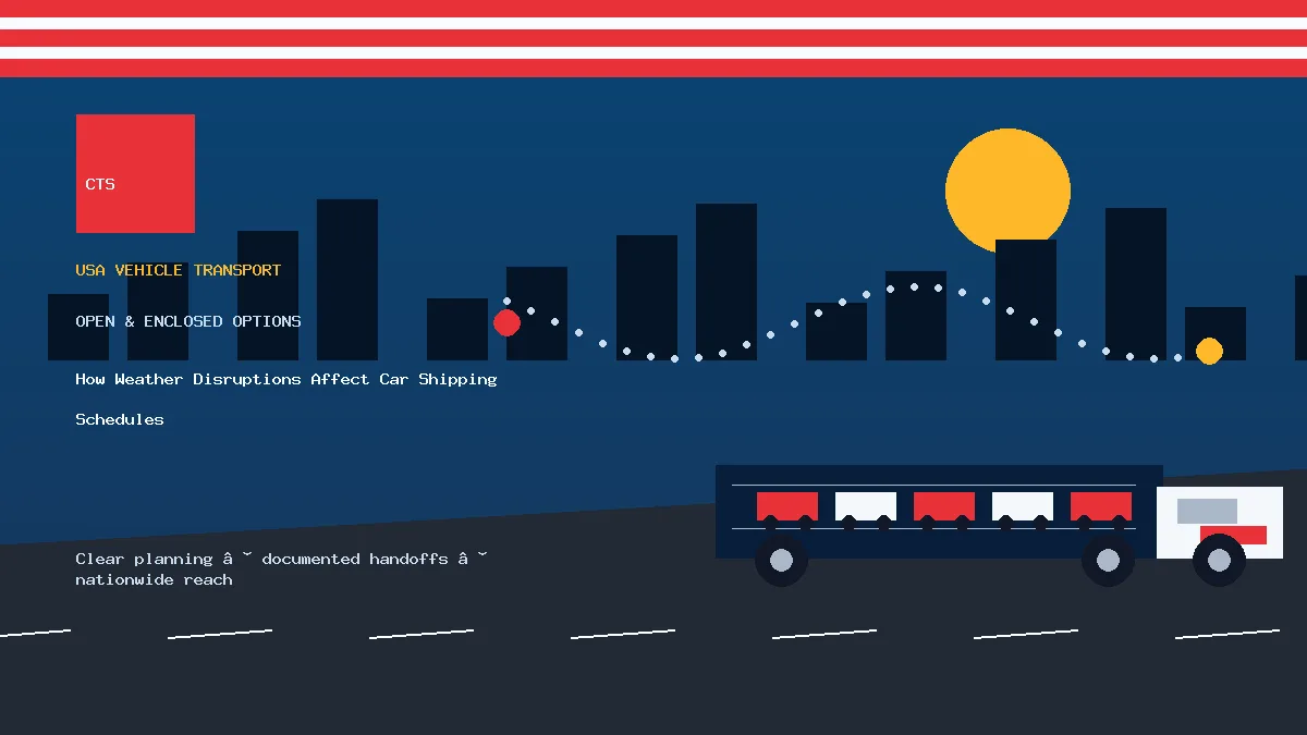 car shipping weather delays transport equipment visual