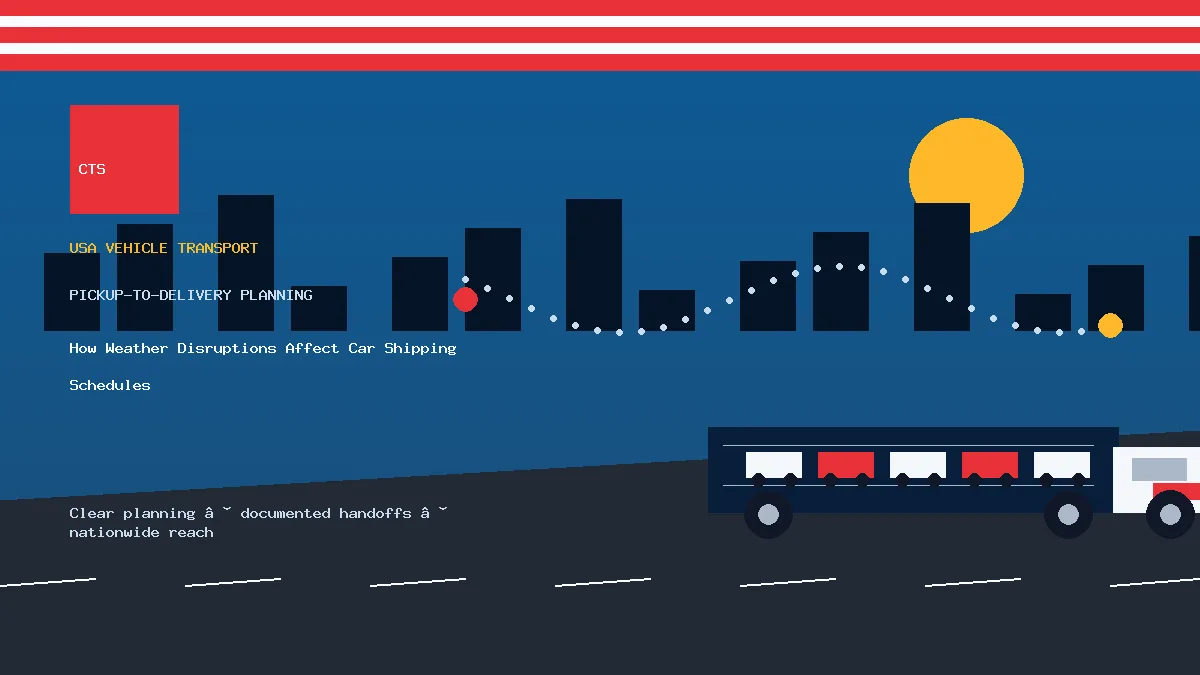car shipping weather delays pickup and delivery visual