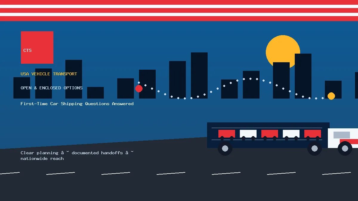 first time car shipping transport equipment visual